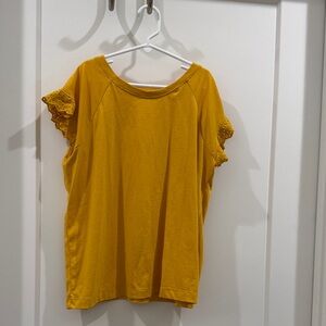 Cat & Jack Yellow Lace Sleeve Kids Tee
